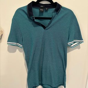 Hugo Boss Slim Fit Polo - Green, White and Black - Men - Size M